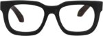 Retro Thick Rectangle Wood Arm Eyeglasses Frame for Men Non-prescription Clear Lens