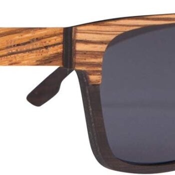 Polarized Modern Semi Square Sunglasses | Dark Lenses, Full Wood Frame | 100%  Ray Protection