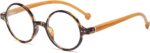 Retro Round Blue Light Blocking Glasses for Women Men, Literary Vintage Style Non-prescription Computer Eyeglasses