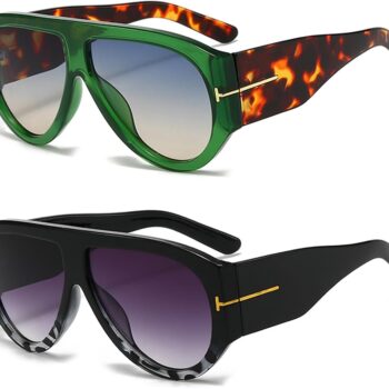 Trendy Oversized Aviator Sunglasses for Women Men Square Thick Frame Large Sun Glasses UV400 Protection
