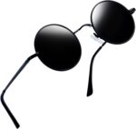 Retro Small Round Sunglasses Hippie Circle Sun Glasses Polarized UV400 Protection Metal Shades for Men Women