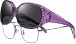 Women Polarized Fit Over Sunglasses with Rhinestone, Sun Glasses for Prescription Glasses UV400 Protection
