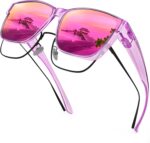 Polarized Sunglasses Fit Over Glasses for Men Women, Oversized Square Sun Glasses UV400 Protection Shades