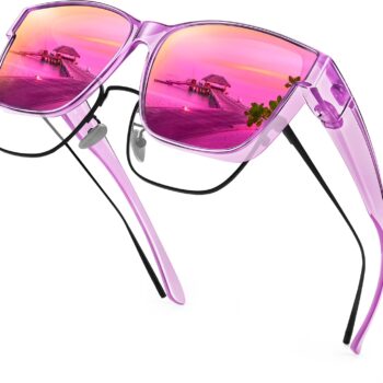 Polarized Sunglasses Fit Over Glasses for Men Women, Oversized Square Sun Glasses UV400 Protection Shades