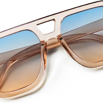 Trendy Polarized Square Aviator Sunglasses Women Men Square Eyewear Frame, Retro Sun Glasses for Women Men  Shades